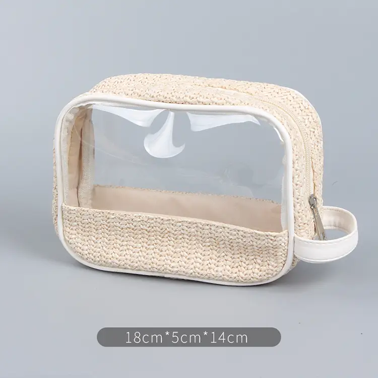 Transparent cosmetic bag packaged as a premium beauty brand skincare collection set